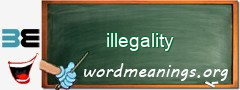 WordMeaning blackboard for illegality